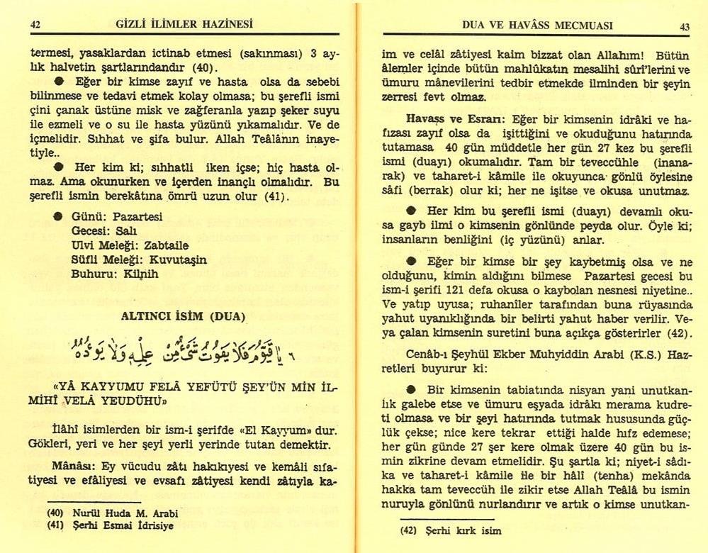GİZLİ İLİMLER HAZİNESİ (Dua ve havas mecmuası)